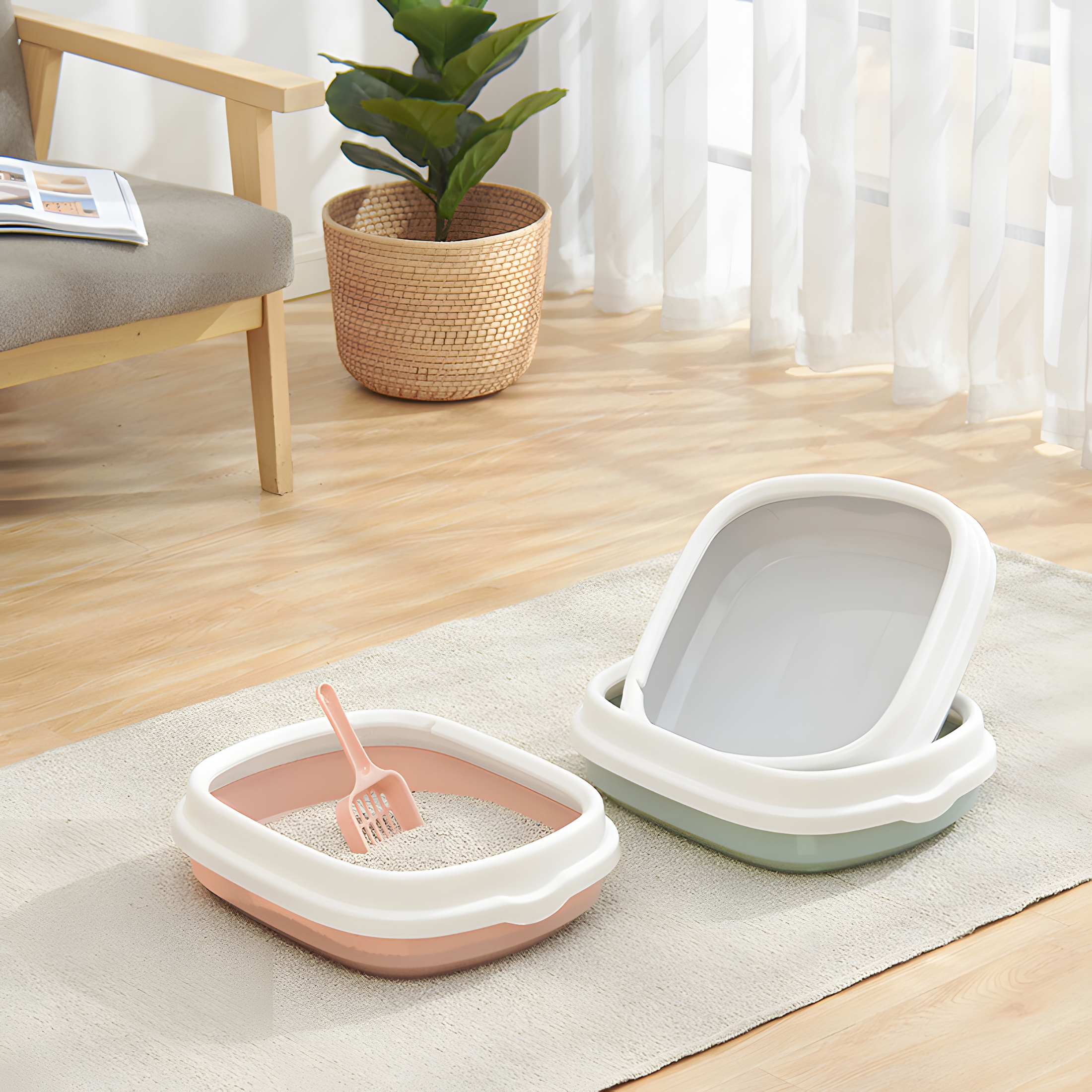 Large Anti-Splash Detachable Cat Litter Box